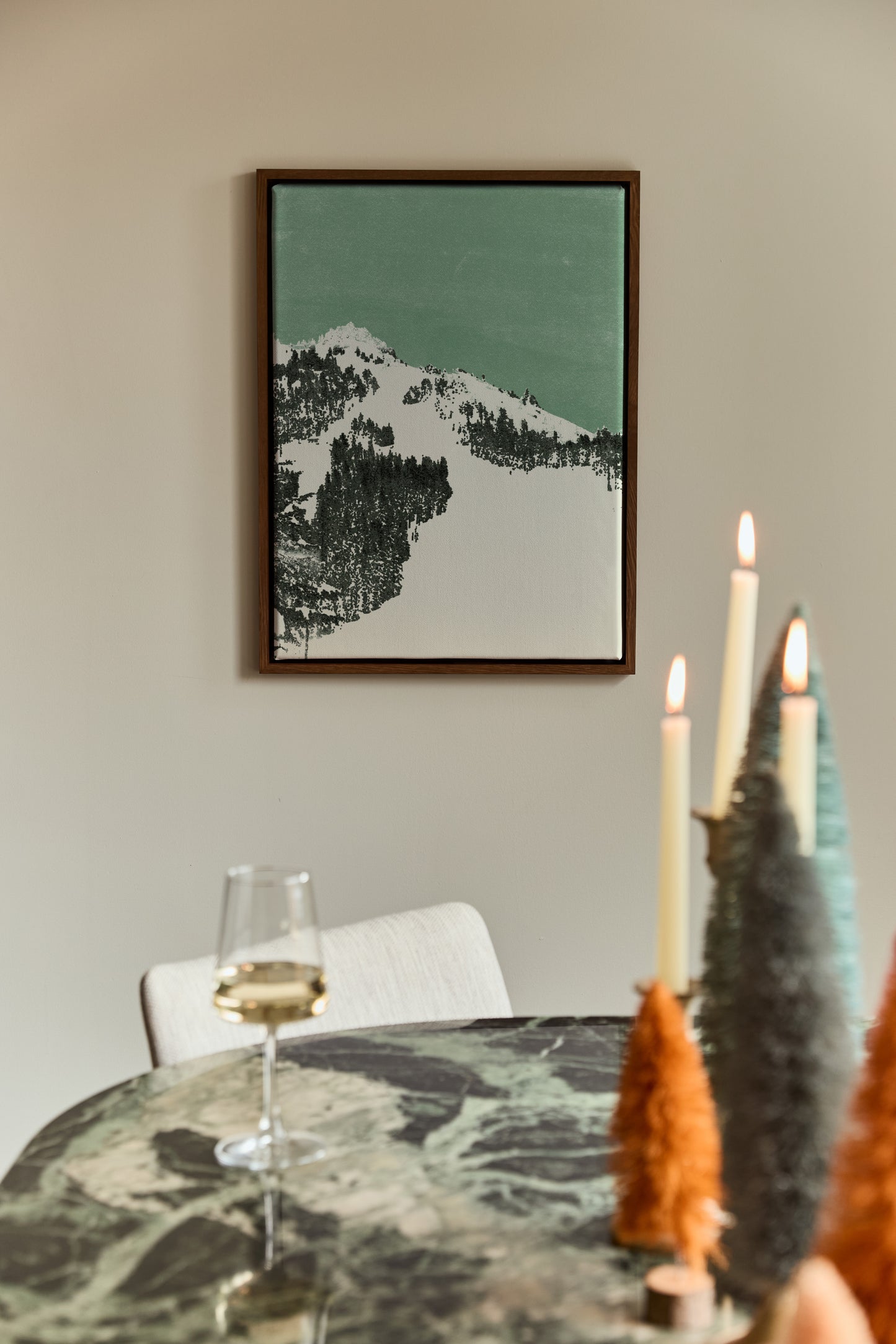 Pistes alpines, Œuvre sur toile