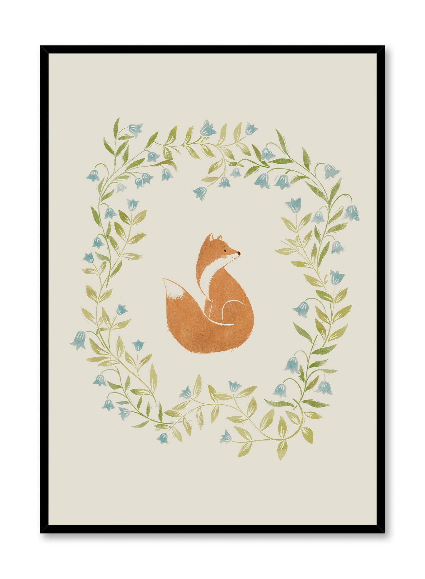 Petit renard aux fleurs bleues, Affiche