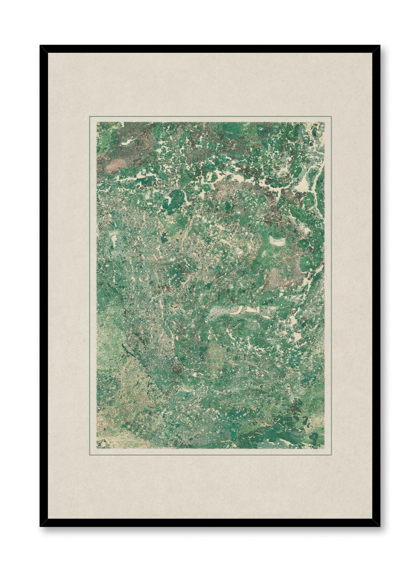 Florentine Marbling in Emerald, Poster