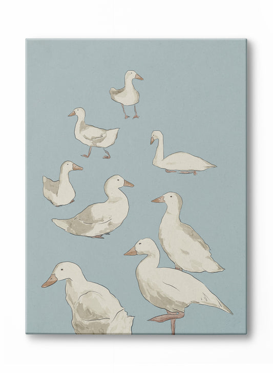 Volée de canards, Œuvre sur toile