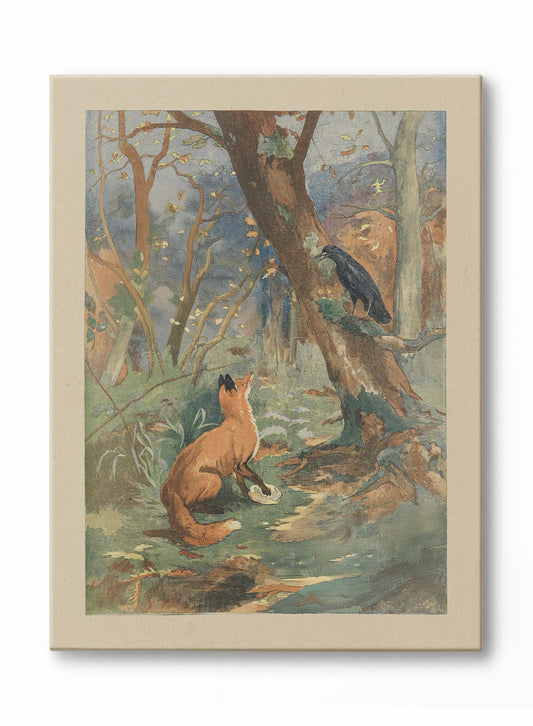 Le corbeau et le renard, Œuvre sur toile