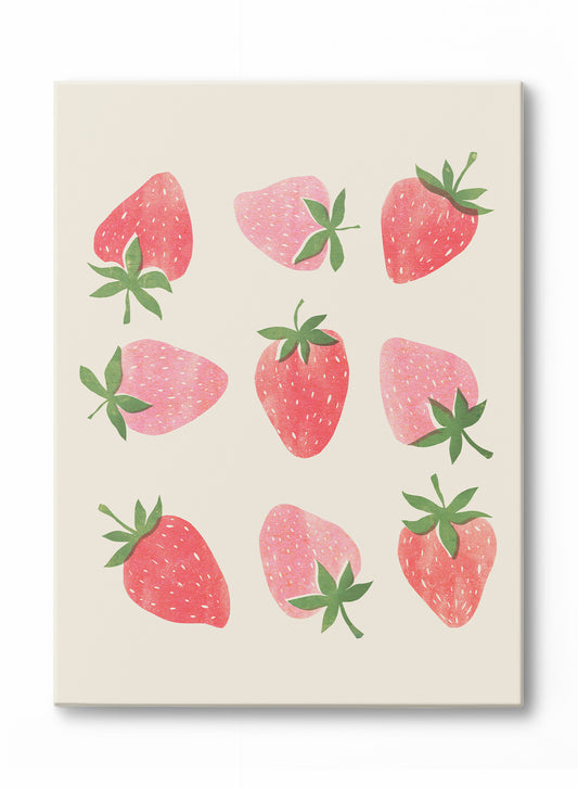 Fraises fraîches, Œuvre sur toile