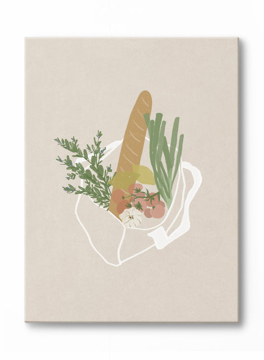 Emplettes au marché, Œuvre sur toile