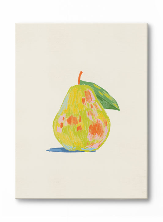 Poire picottée, Œuvre sur toile