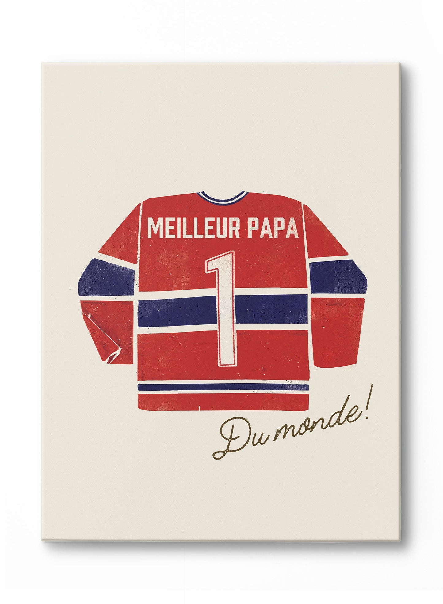Meilleur papa du monde (en rouge et bleu), Œuvre sur toile