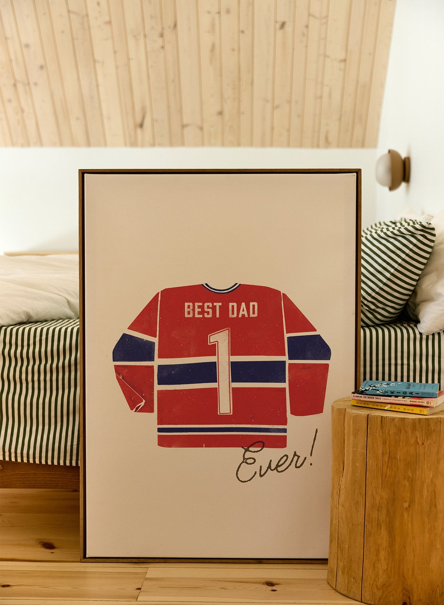 Best dad ever (en rouge et bleu), Œuvre sur toile