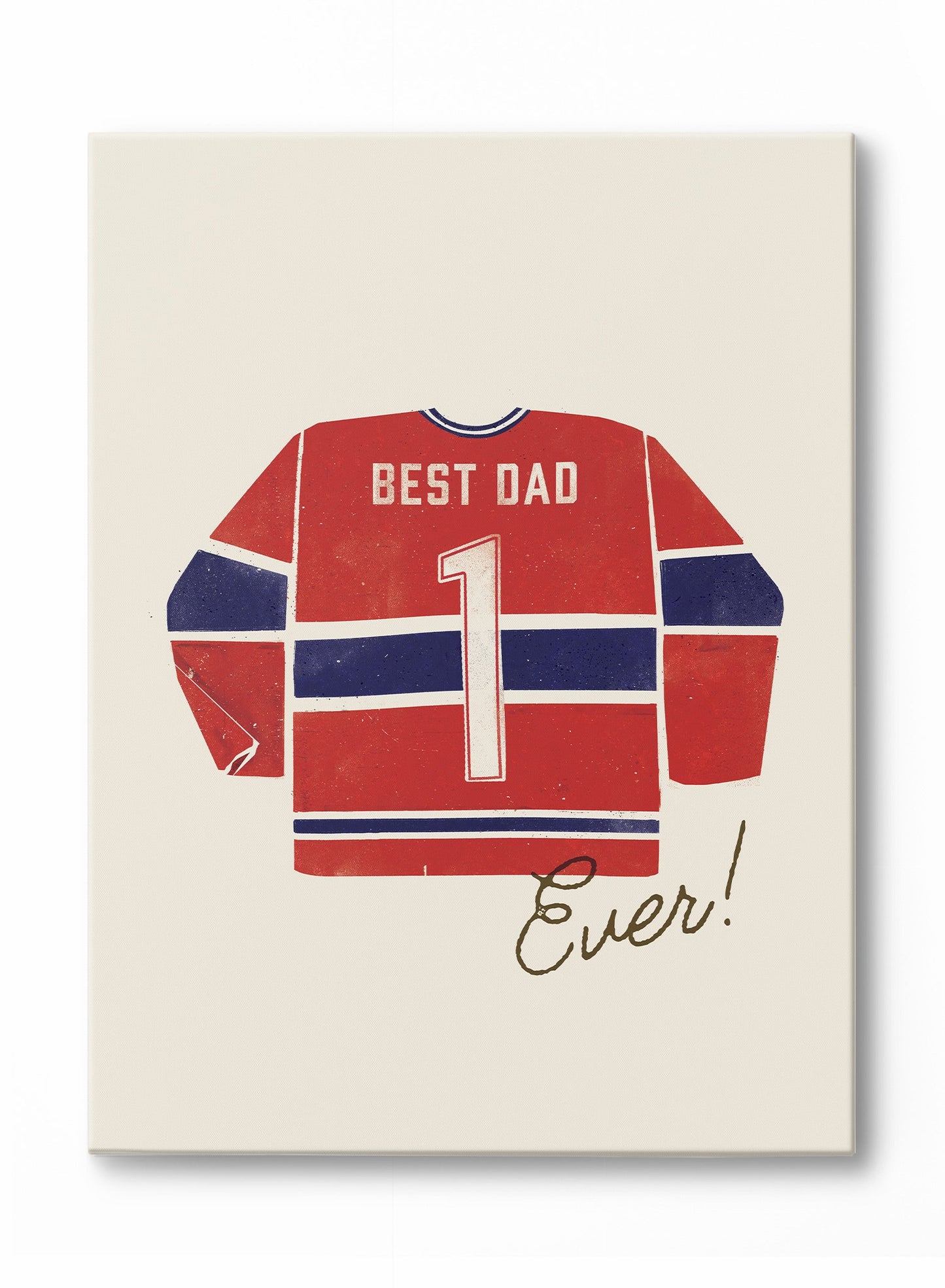 Best dad ever (en rouge et bleu), Œuvre sur toile