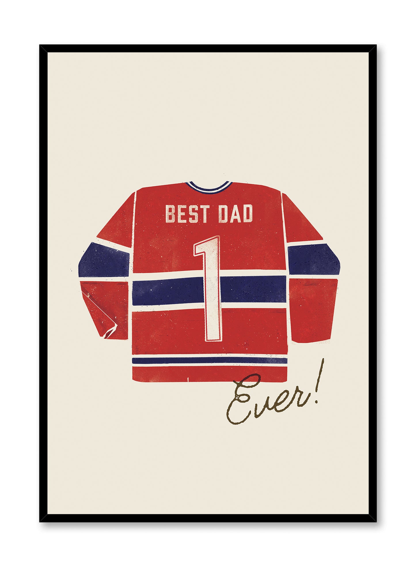 Best dad ever (en rouge et bleu), Affiche