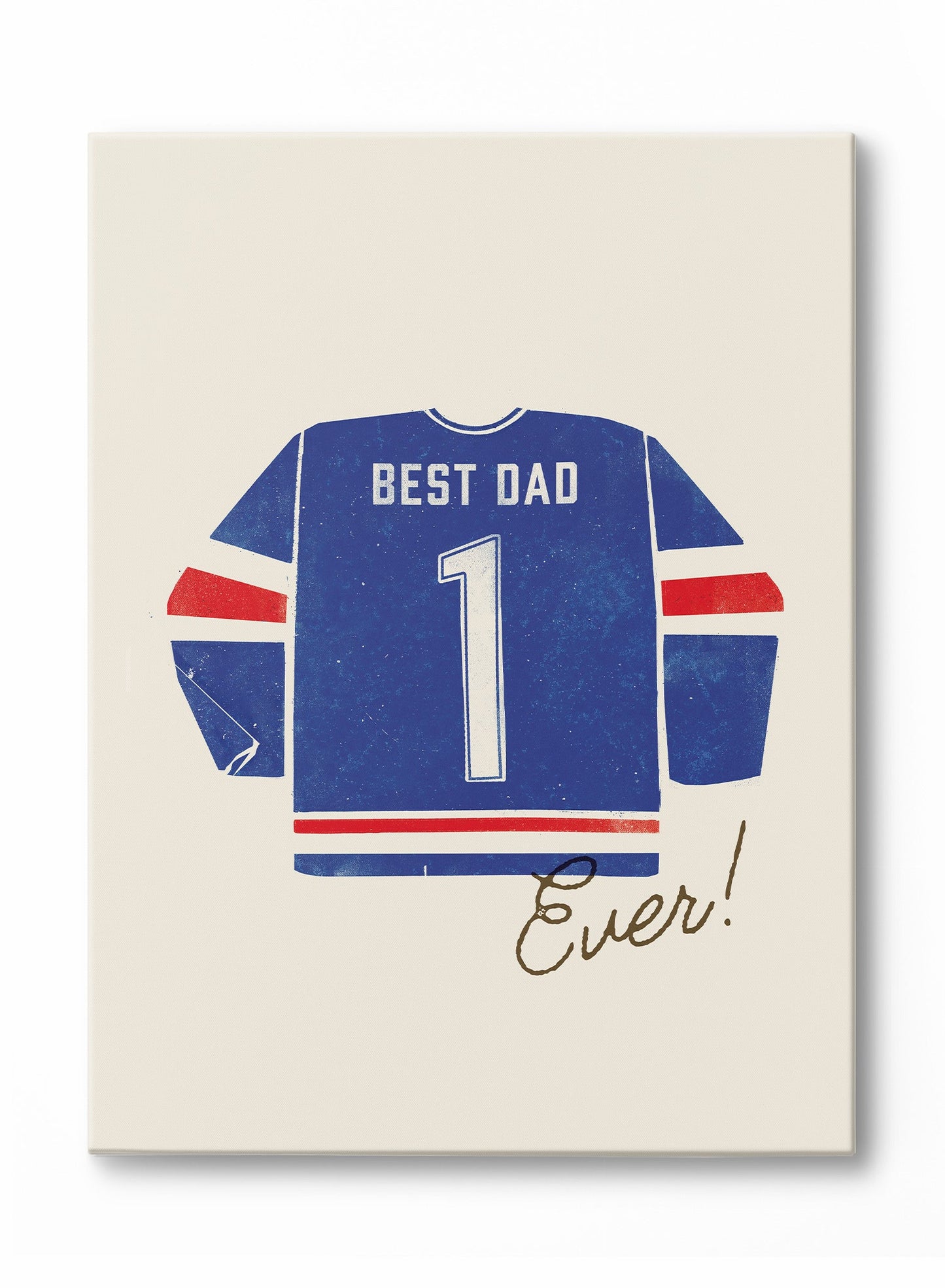 Best dad ever (en bleu et rouge), Œuvre sur toile