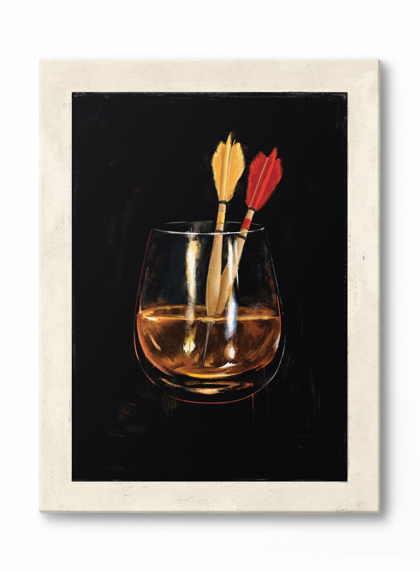 Dans le mille, Œuvre sur toile