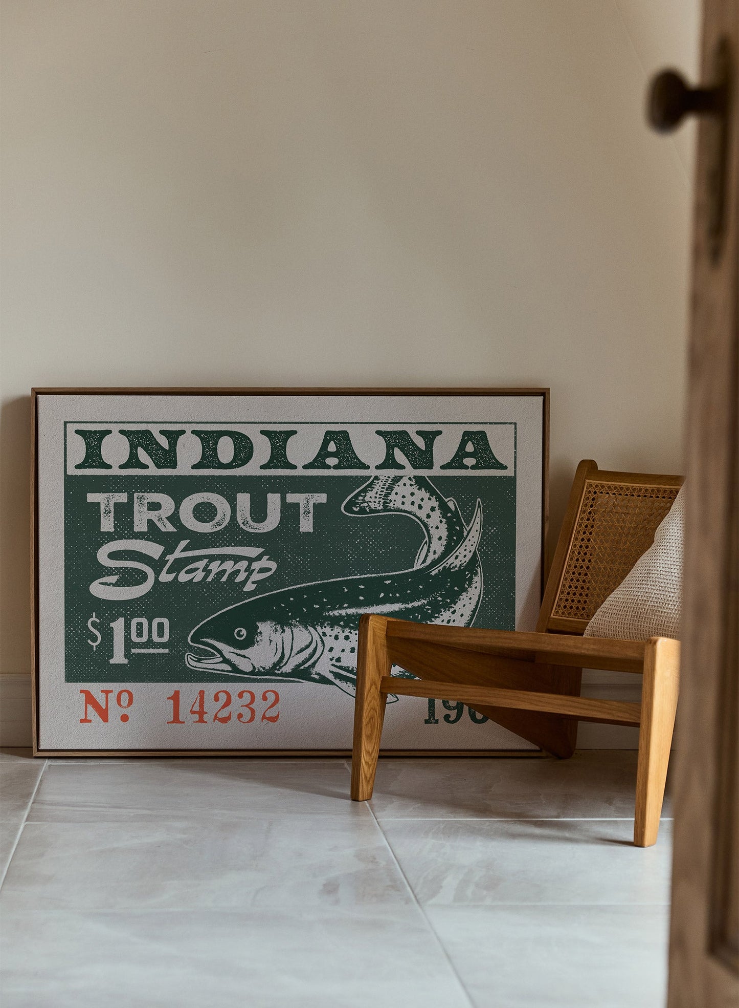 Truite d'Indiana, Œuvre sur toile