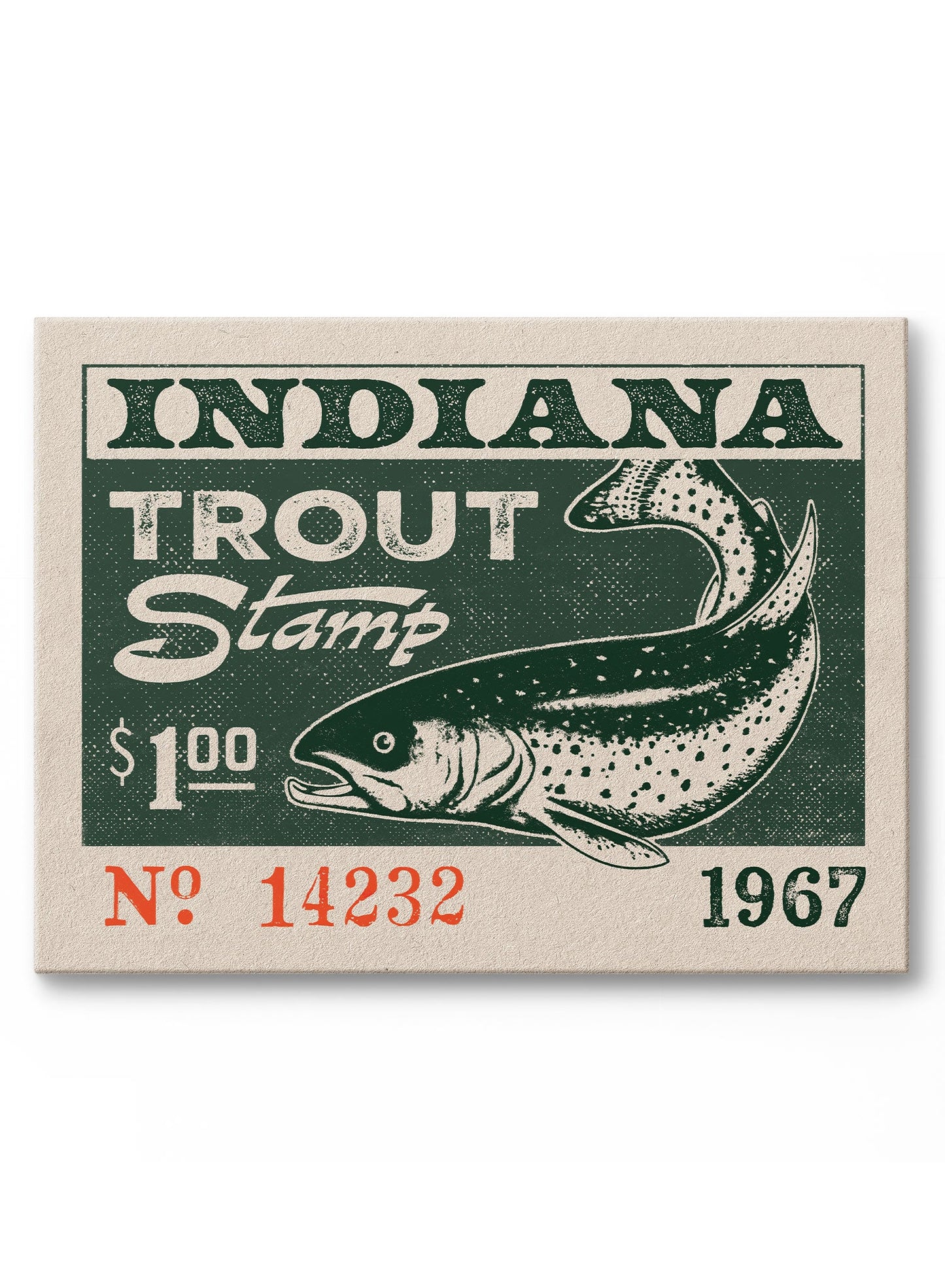 Truite d'Indiana, Œuvre sur toile