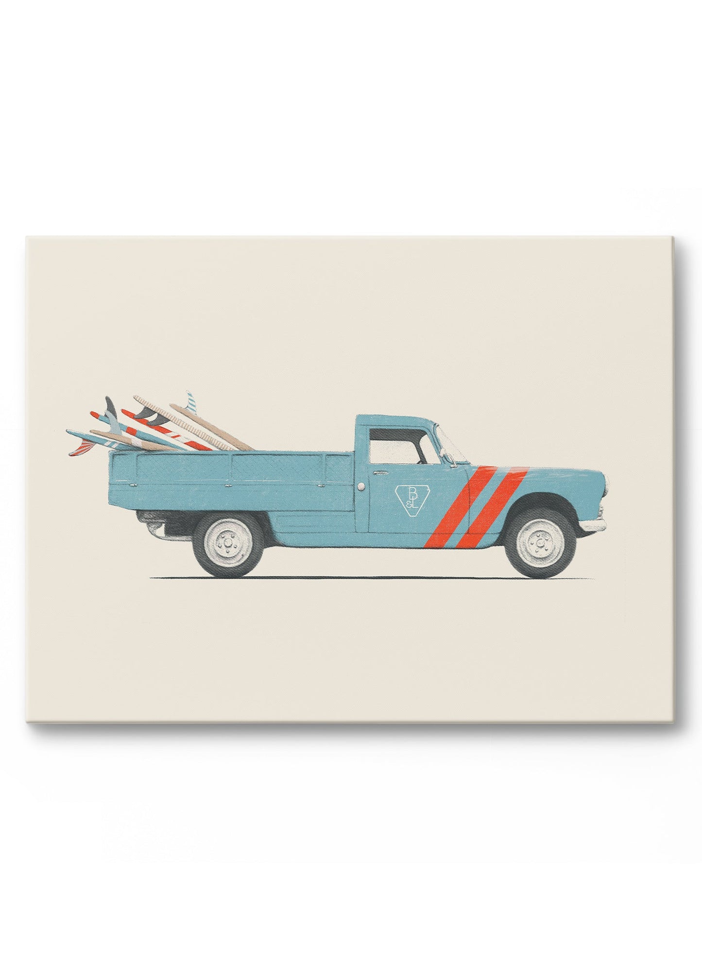 Camionnette de surfeur, Œuvre sur toile