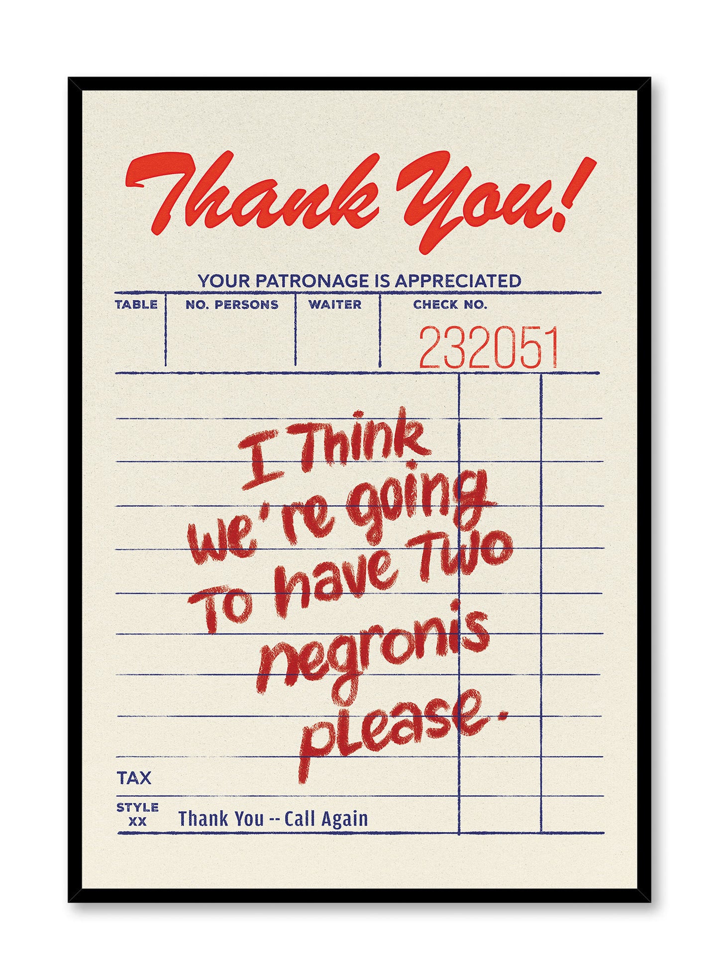 Deux Negronis, s’il vous plaît, Affiche