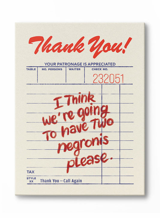 Deux Negronis, s’il vous plaît, Œuvre sur toile