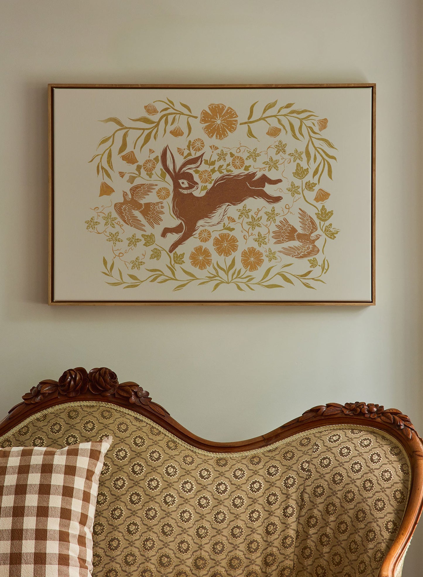 Lièvre et compagnie, Œuvre sur toile