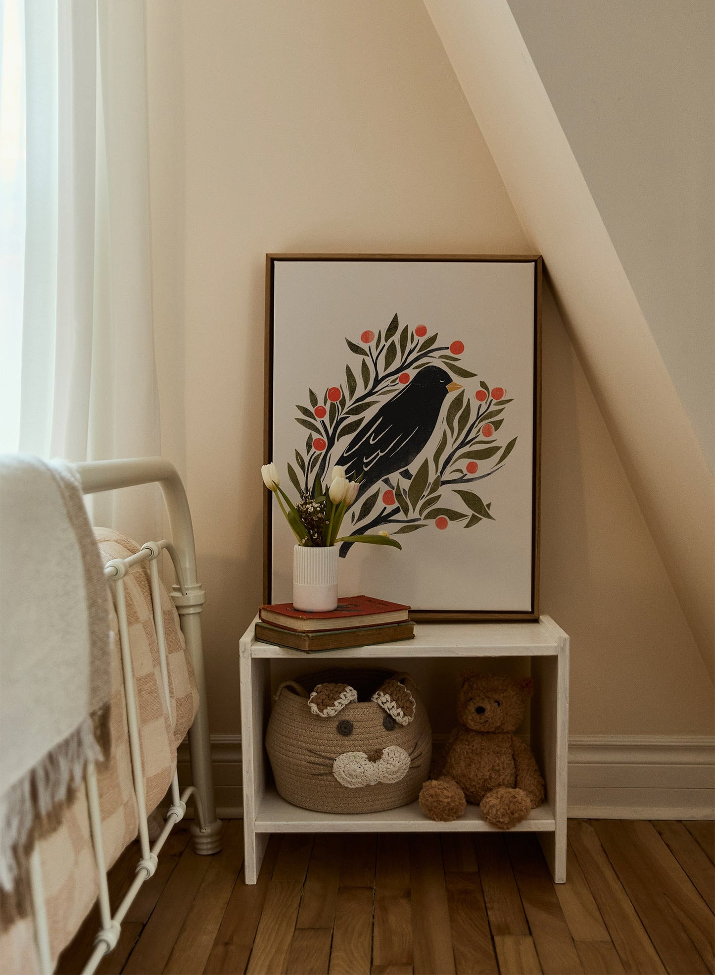 Blackbird & Red Berries, Canvas