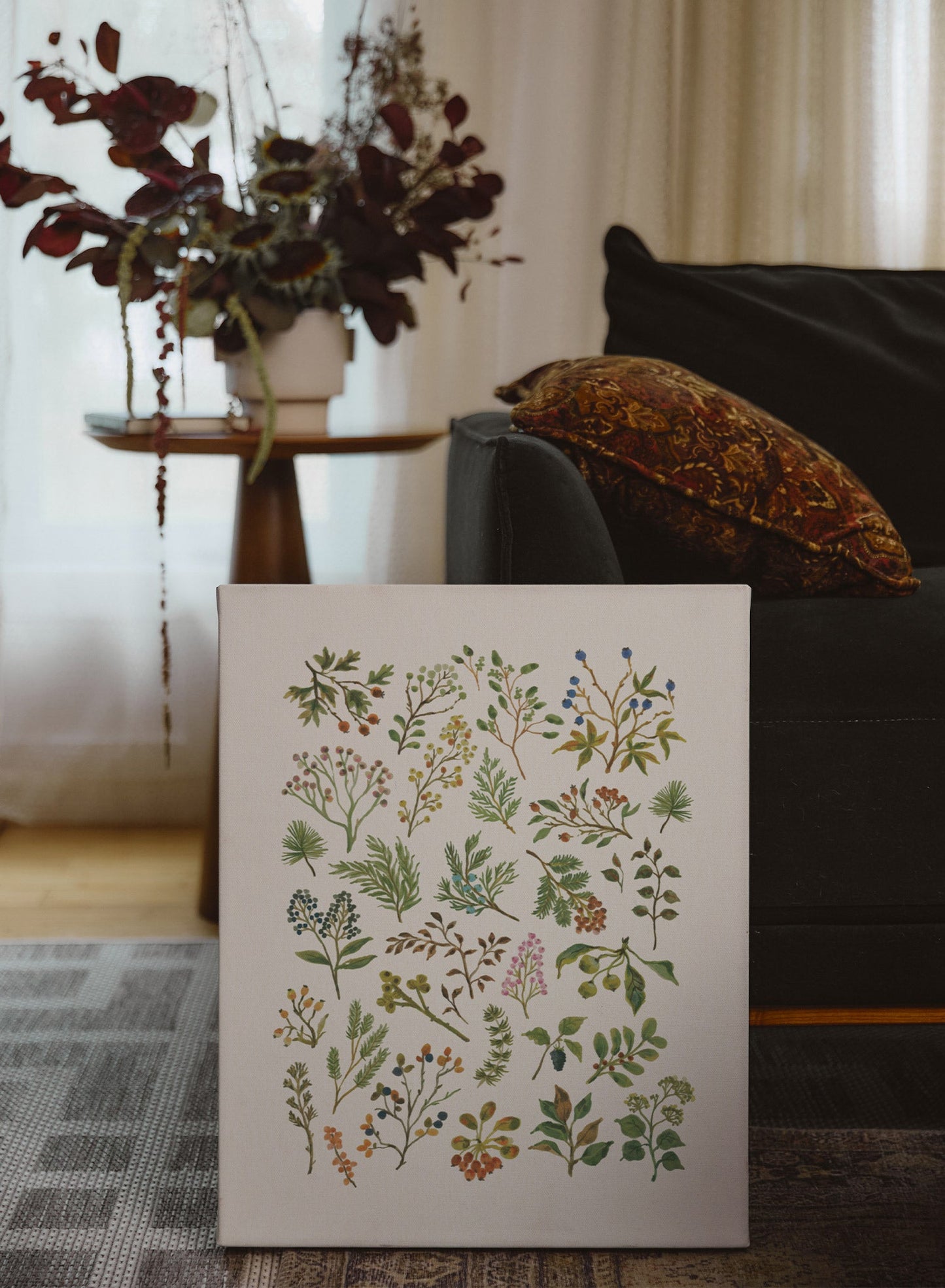 Étude botanique séchée, Toile