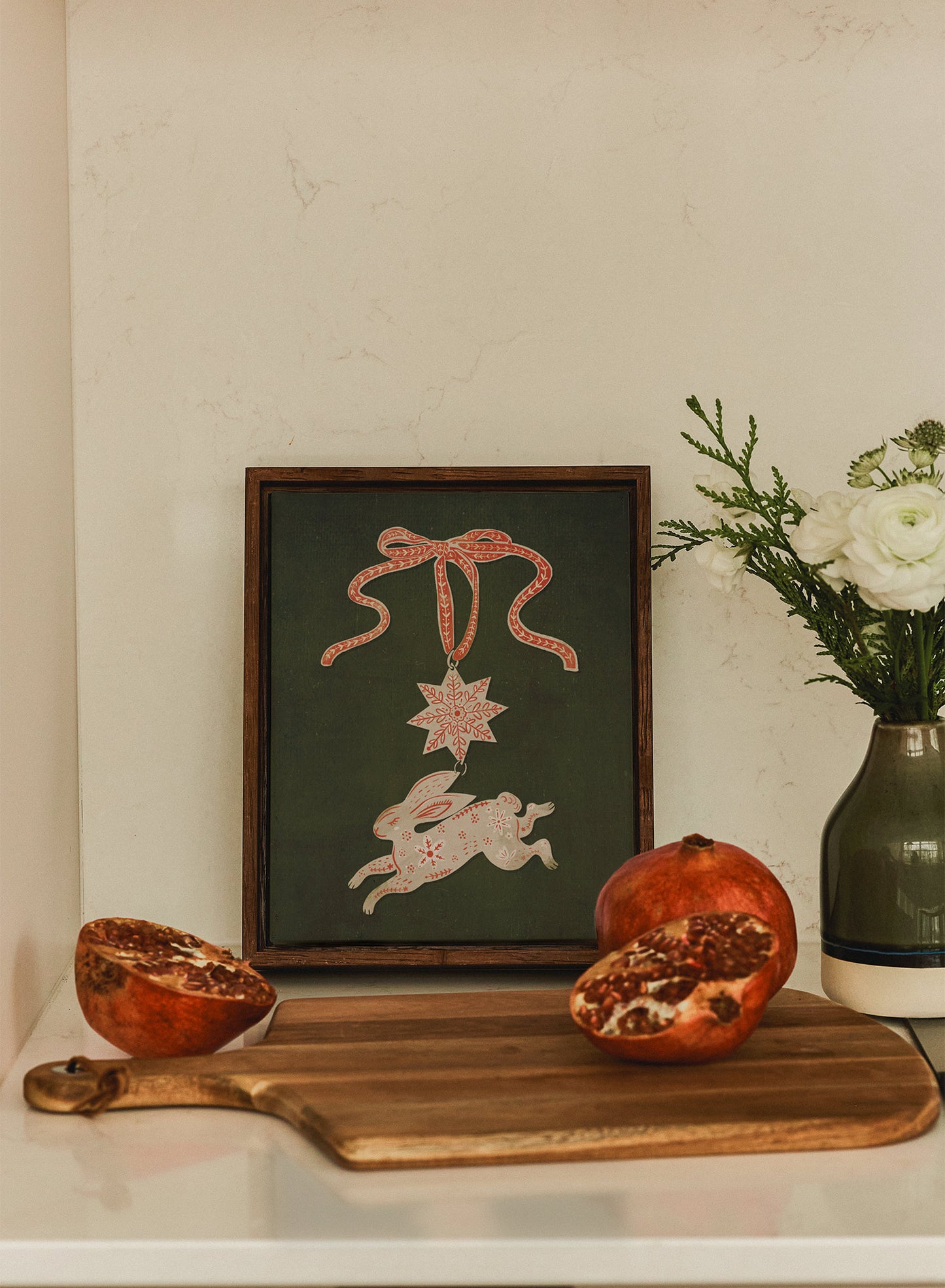 Holiday Hare-loom Green, Poster