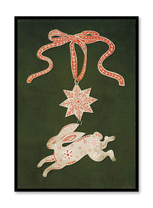 Holiday Hare-loom Green, Poster