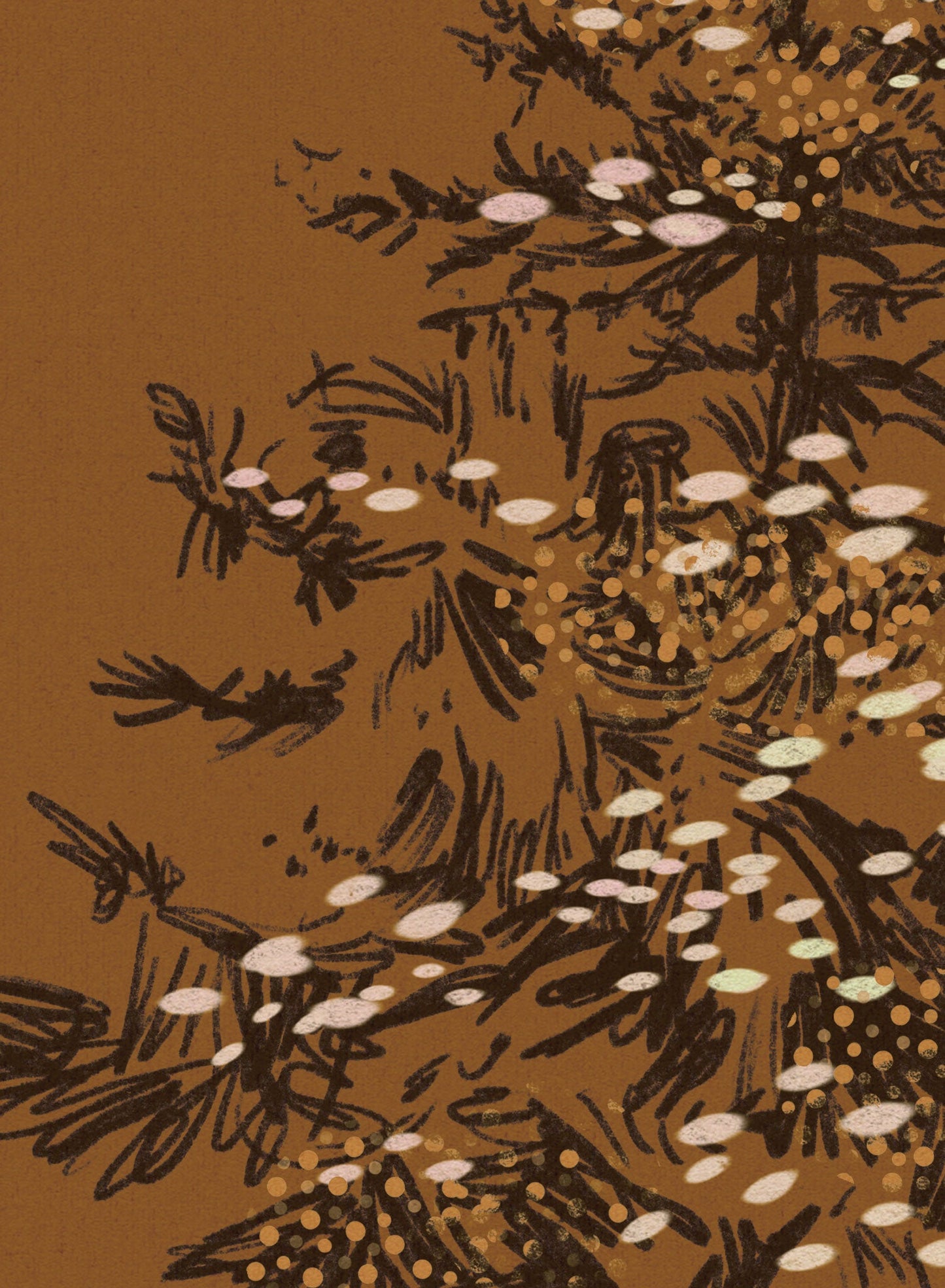 Sapins poudrés, Toile