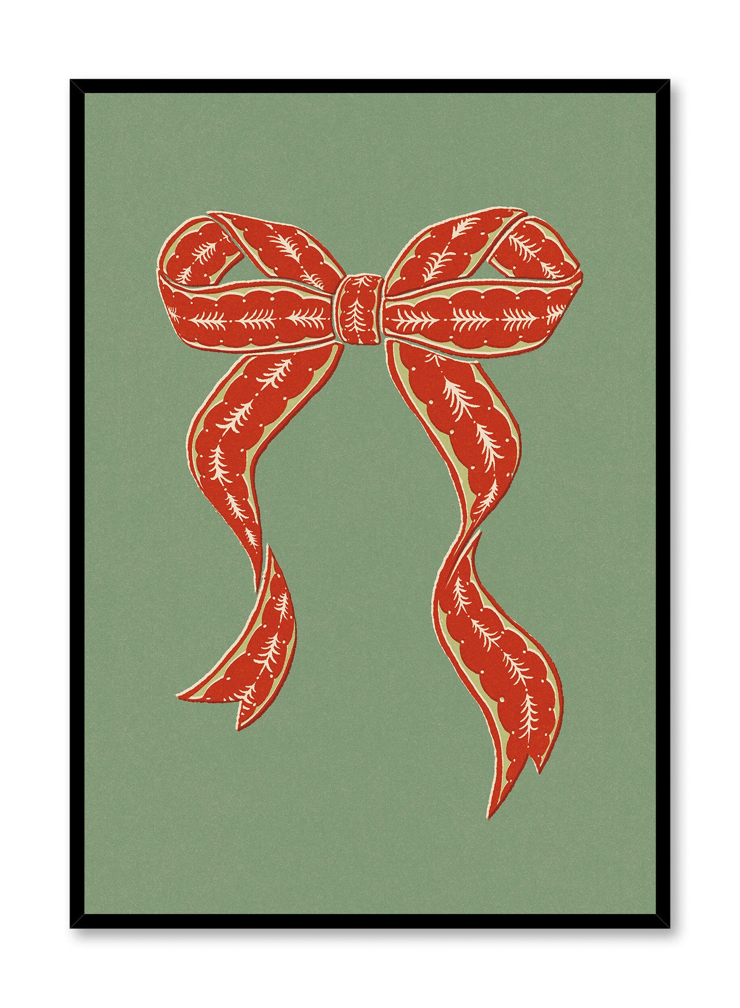 Vintage Holiday Bow Mint, Poster