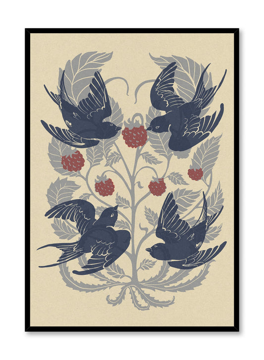 Tapisserie hirondelles, Affiche