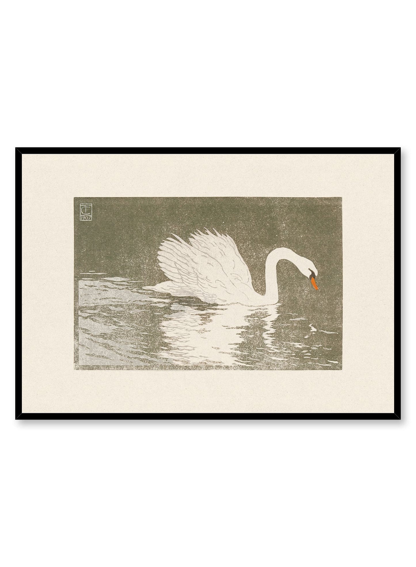Swan Lake Block Print, Poster