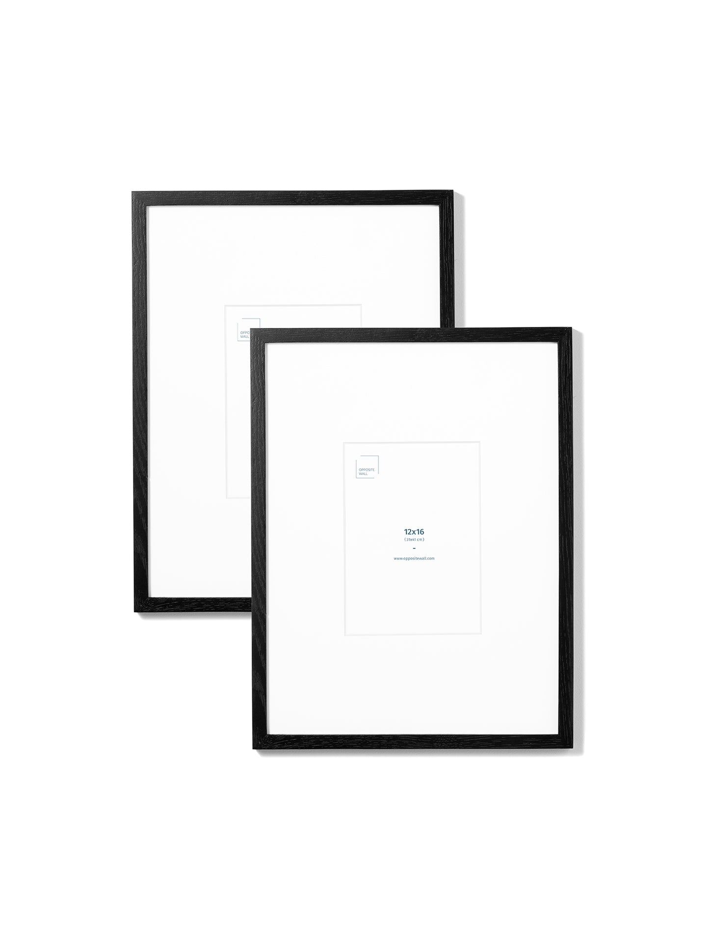 Black Oak 2-Pack 12x16 Picture Frame Set with White Mats – 5x7 Opening