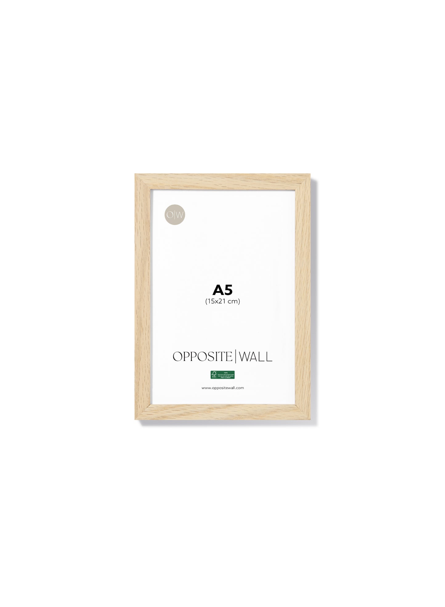 Cadre en chêne naturel, A5 | 15 x 21 cm