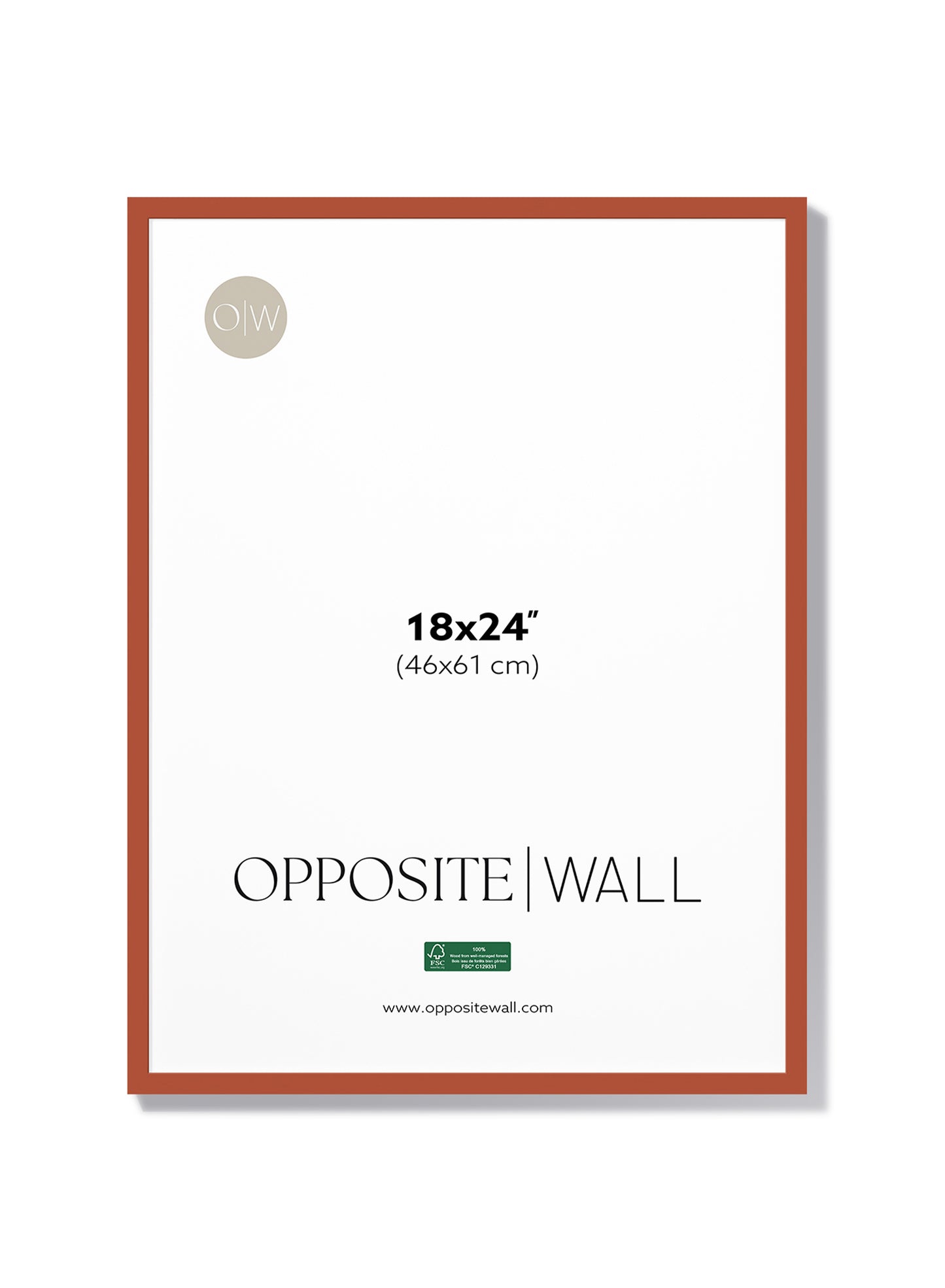 Cadre en bois massif — Terre cuite, 18 x 24 po | 46 x 61 cm