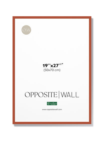 Cadre en bois couleur terre cuite, 19 x 27 po | 50 x 70 cm
