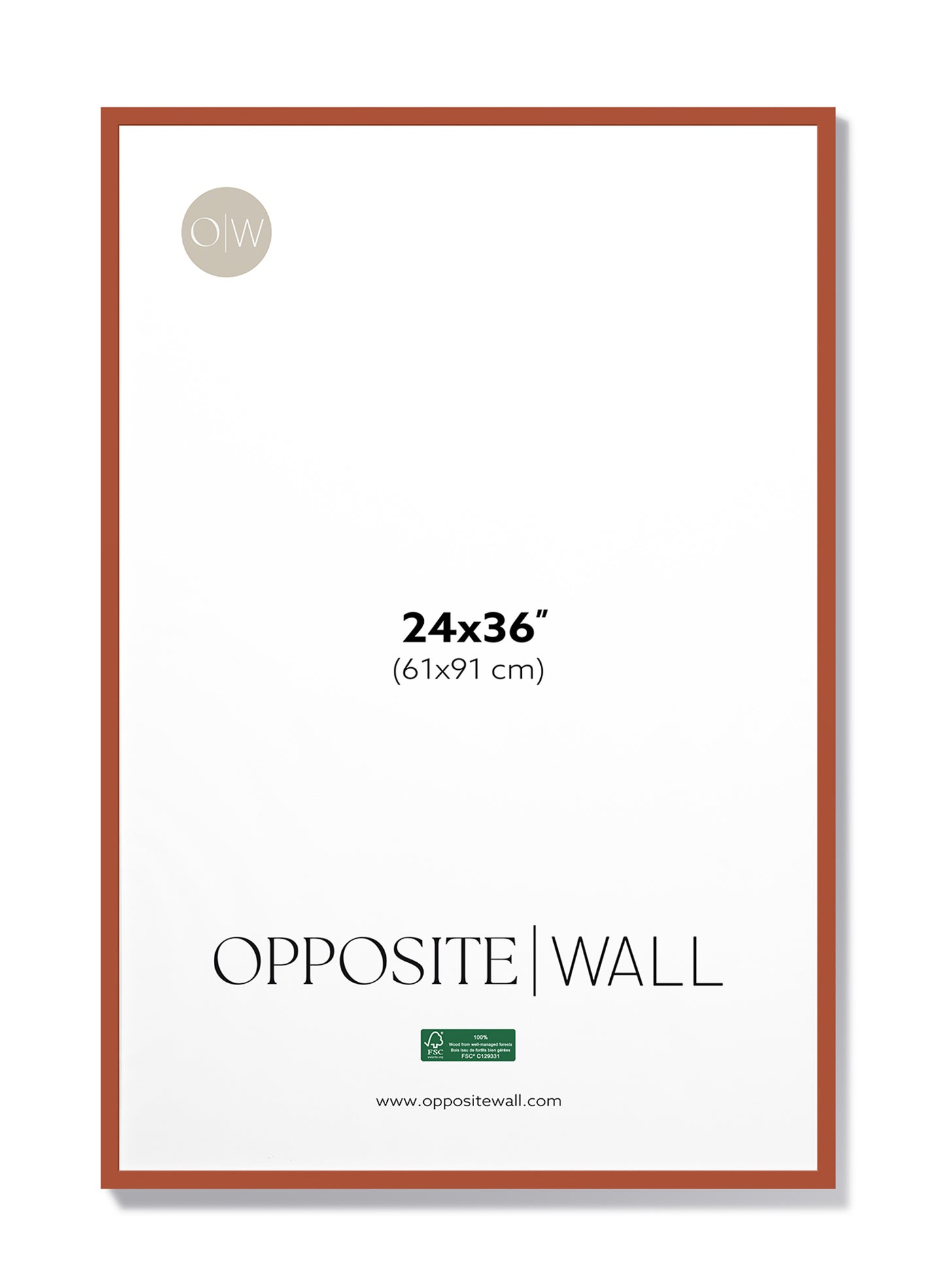 Cadre en bois massif — Terre cuite, 24 x 36 po | 61 x 91 cm