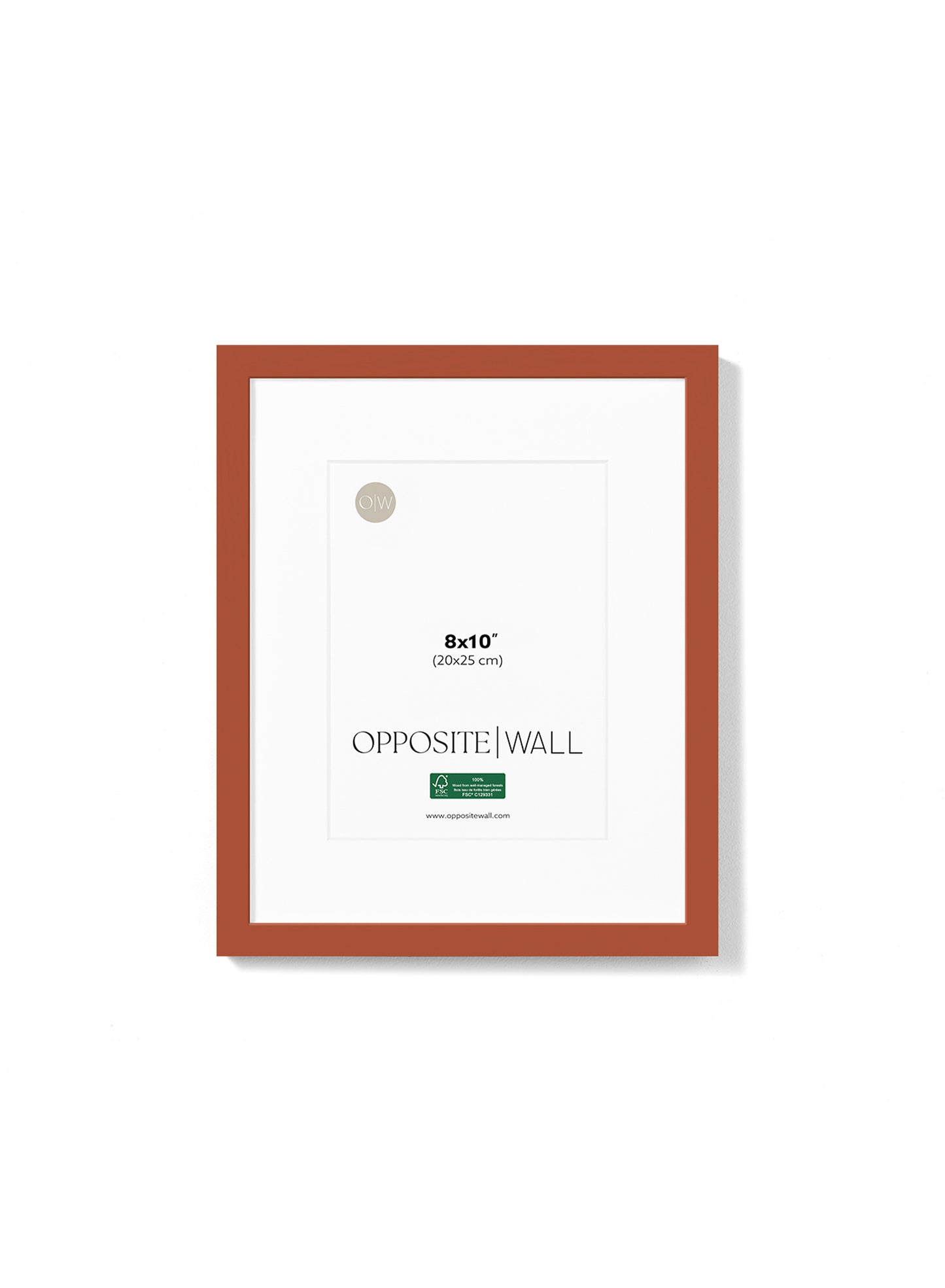 Cadre en bois massif — Terre cuite, 8 x 10 po | 20 x 25 cm