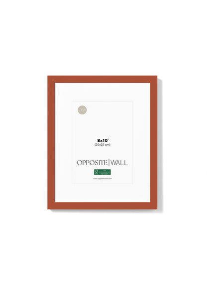 Cadre en bois massif — Terre cuite, 8 x 10 po | 20 x 25 cm