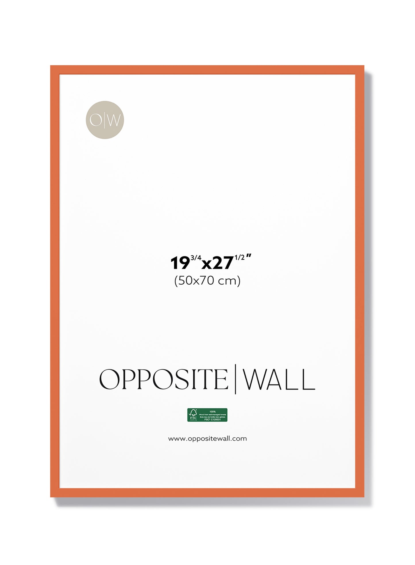 Cadre en bois corail, 19 x 27 po | 50 x 70 cm