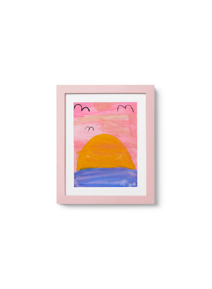 Cadre d'art pour enfants en bois massif rose, 8.5x11 po | 22x28 cm