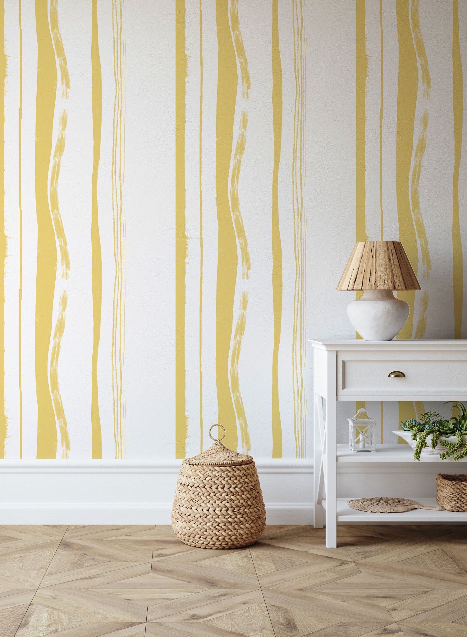 Yellow Ribbons Pattern Wallpaper Ribbons Wallpaper by Opposite Wall