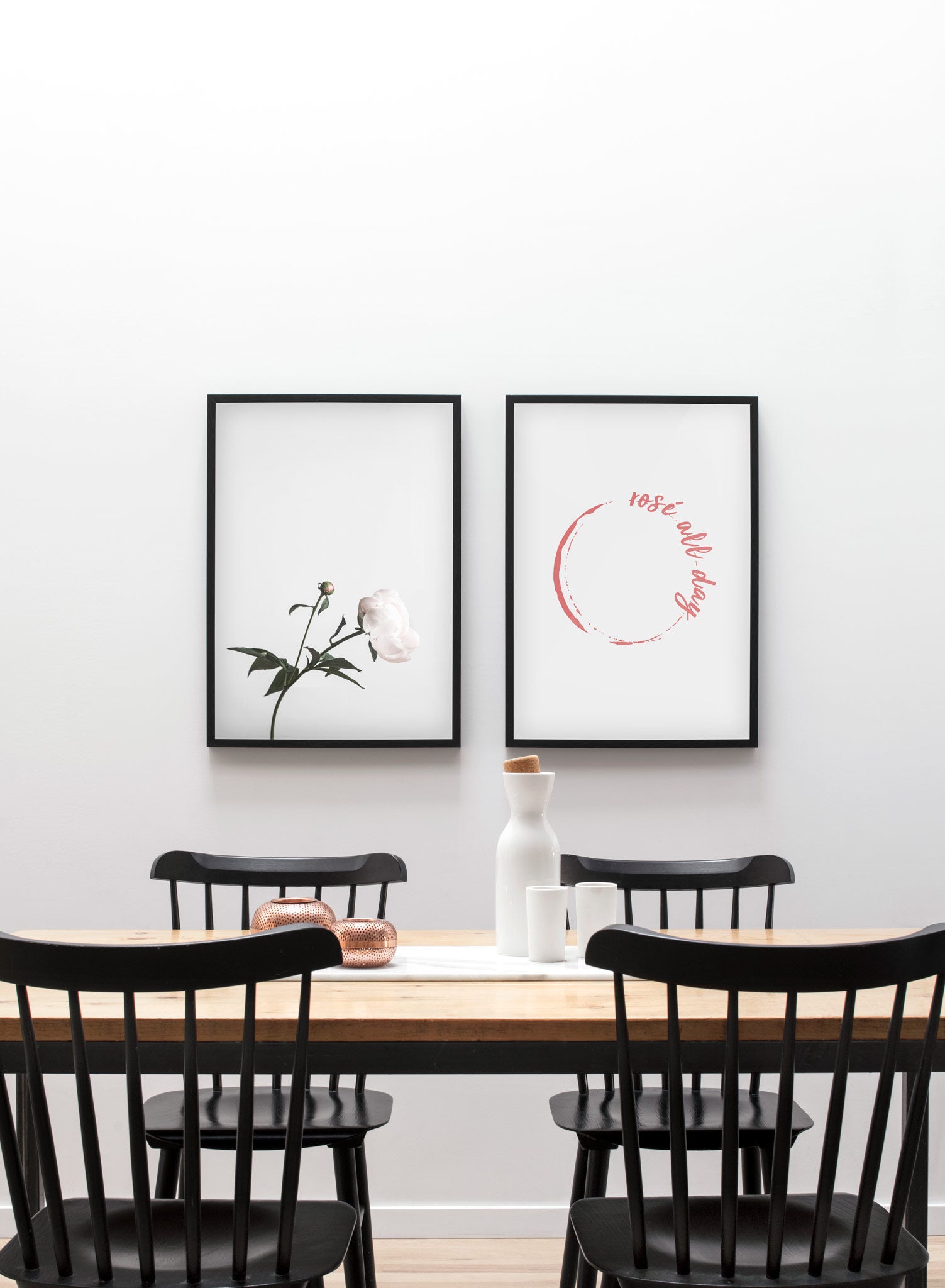 Modern minimalist art print by Opposite Wall with trendy floral art photo Hope - Dining room