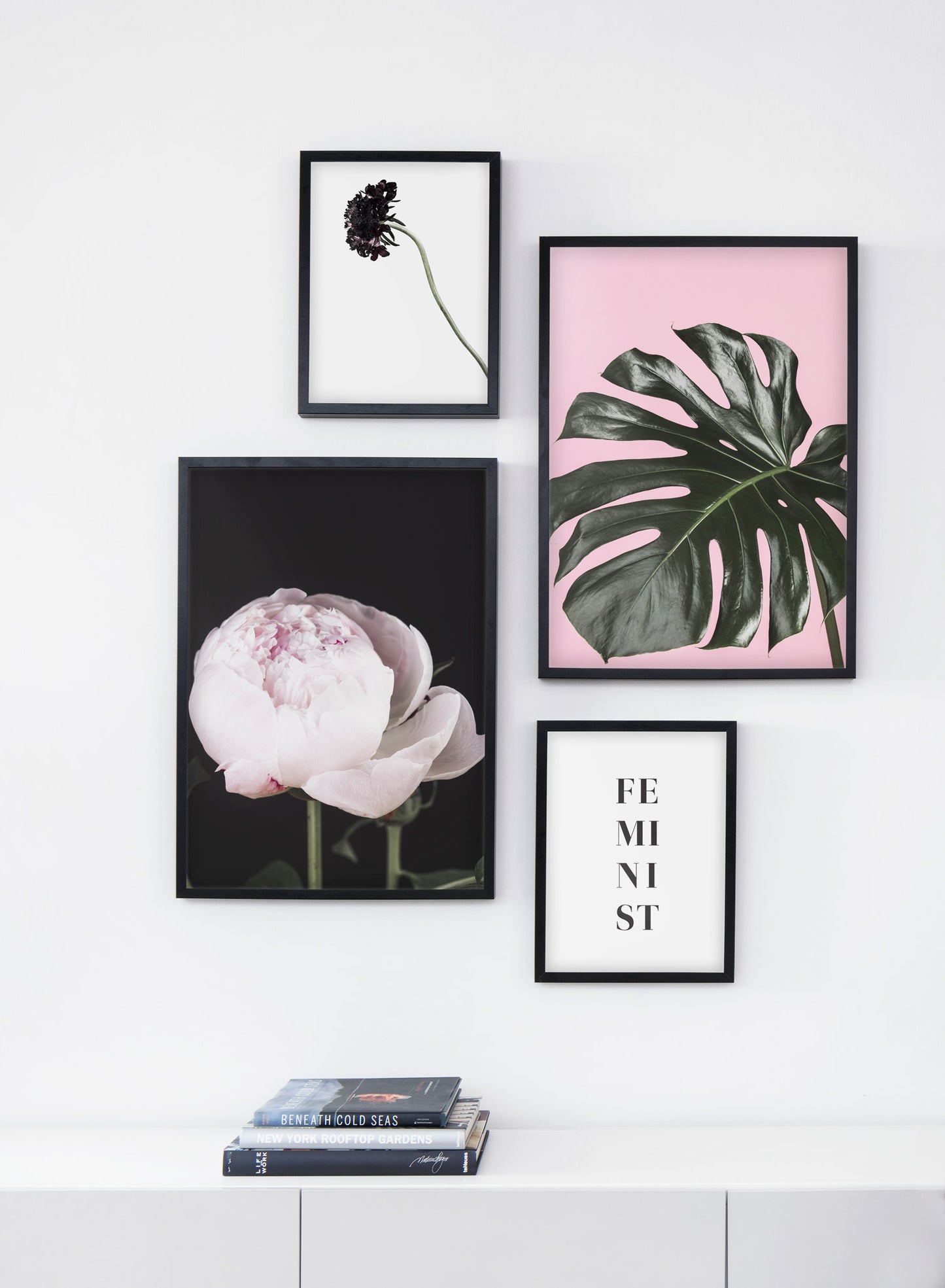 Scandinavian photography poster by Opposite Wall with Black Romance - Living room bookshelf
