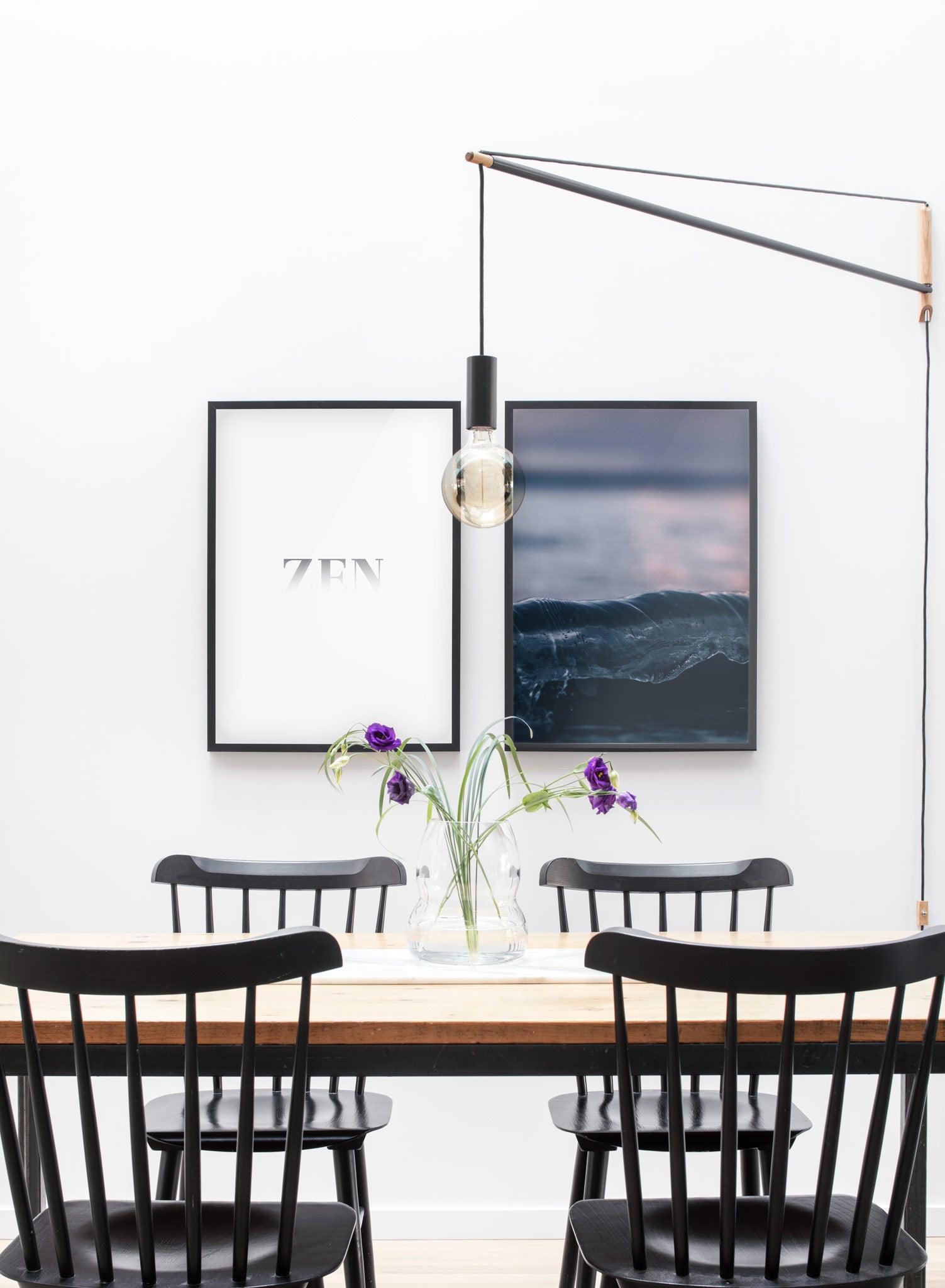 Modern minimalist poster by Opposite Wall with Sunset on the water photography - Dining room