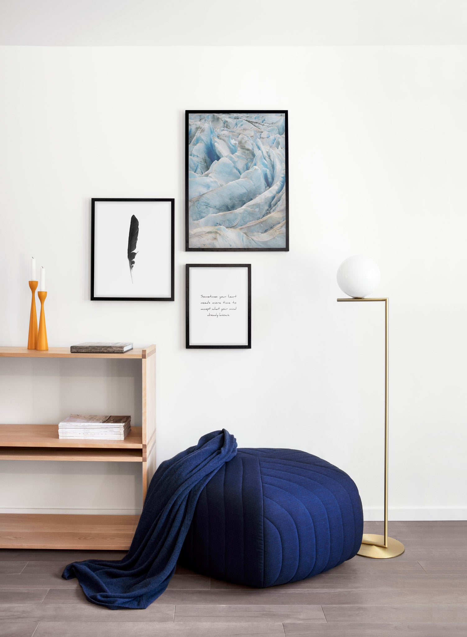 Scandinavian print by Opposite Wall with Sideways art photo - Living room with a pouf