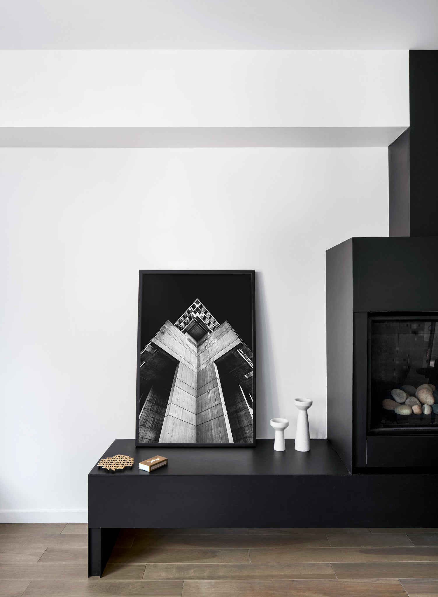 Modern minimalist poster by Opposite Wall with Black Out - Fireplace