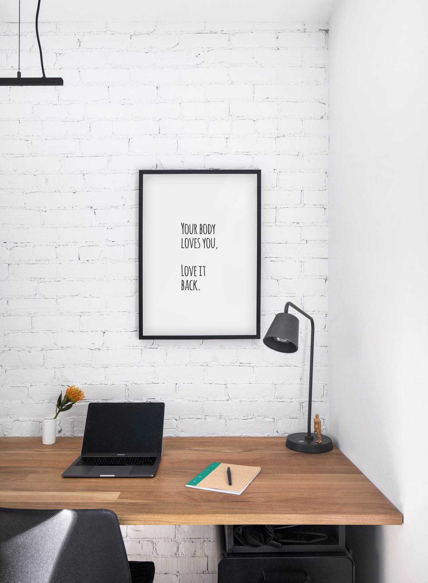 Scandinavian art print by Opposite Wall with graphic motivational Self Love quote design - Personal office