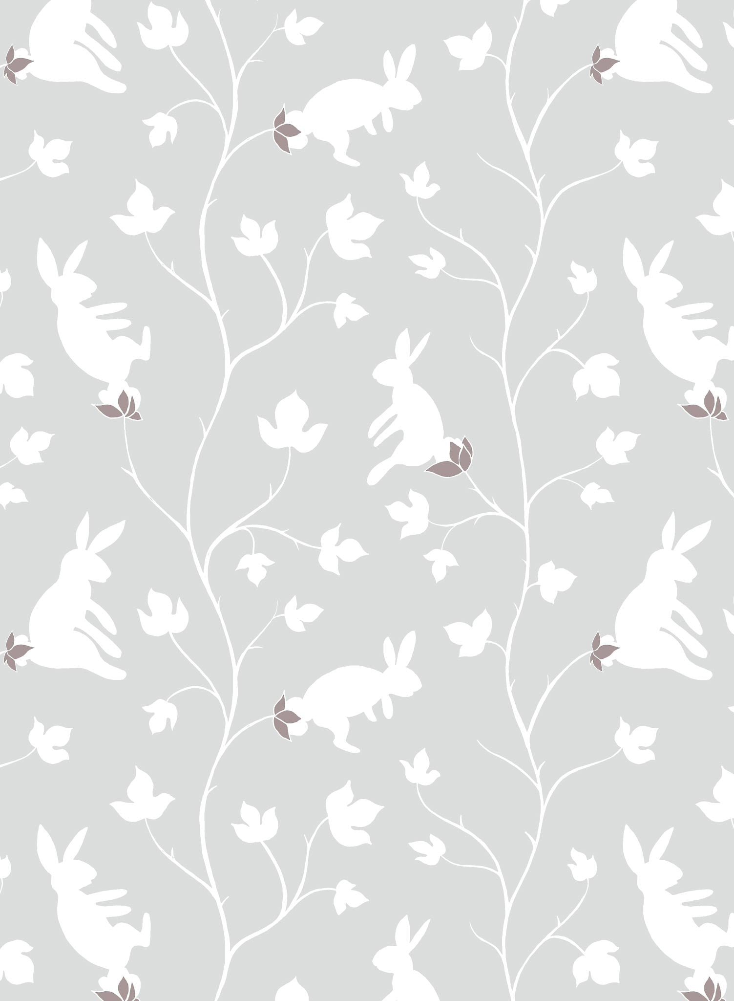 Bunny Tree is a minimalist wallpaper by Opposite Wall of rabbits growing in trees.