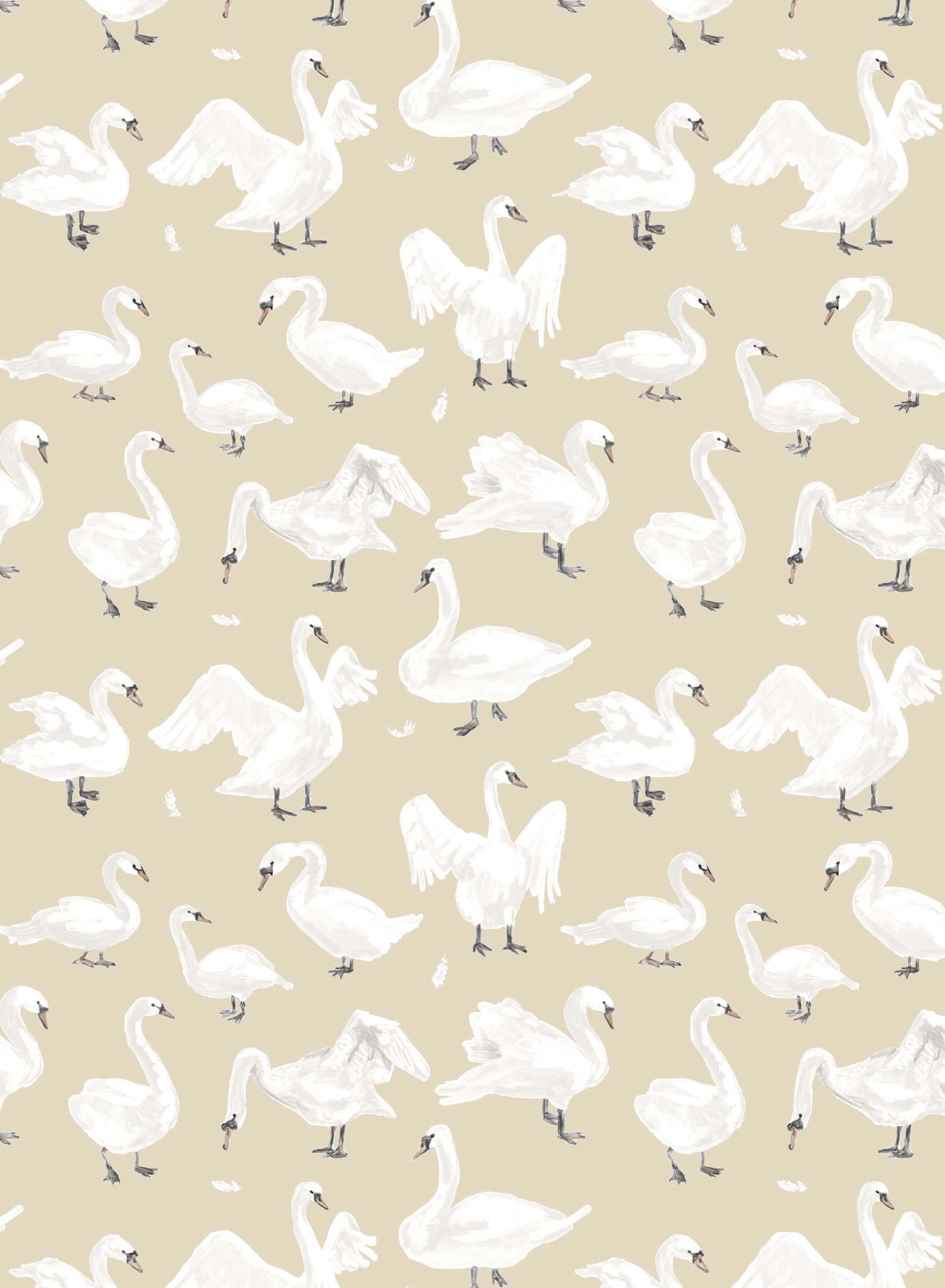 Mother Goose is a Minimalist wallpaper by Opposite Wall of gooses floating around.