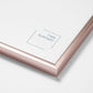Scandinavian rose gold aluminum metal frame by Opposite Wall - Corner of the frame - Size 8x10 inches