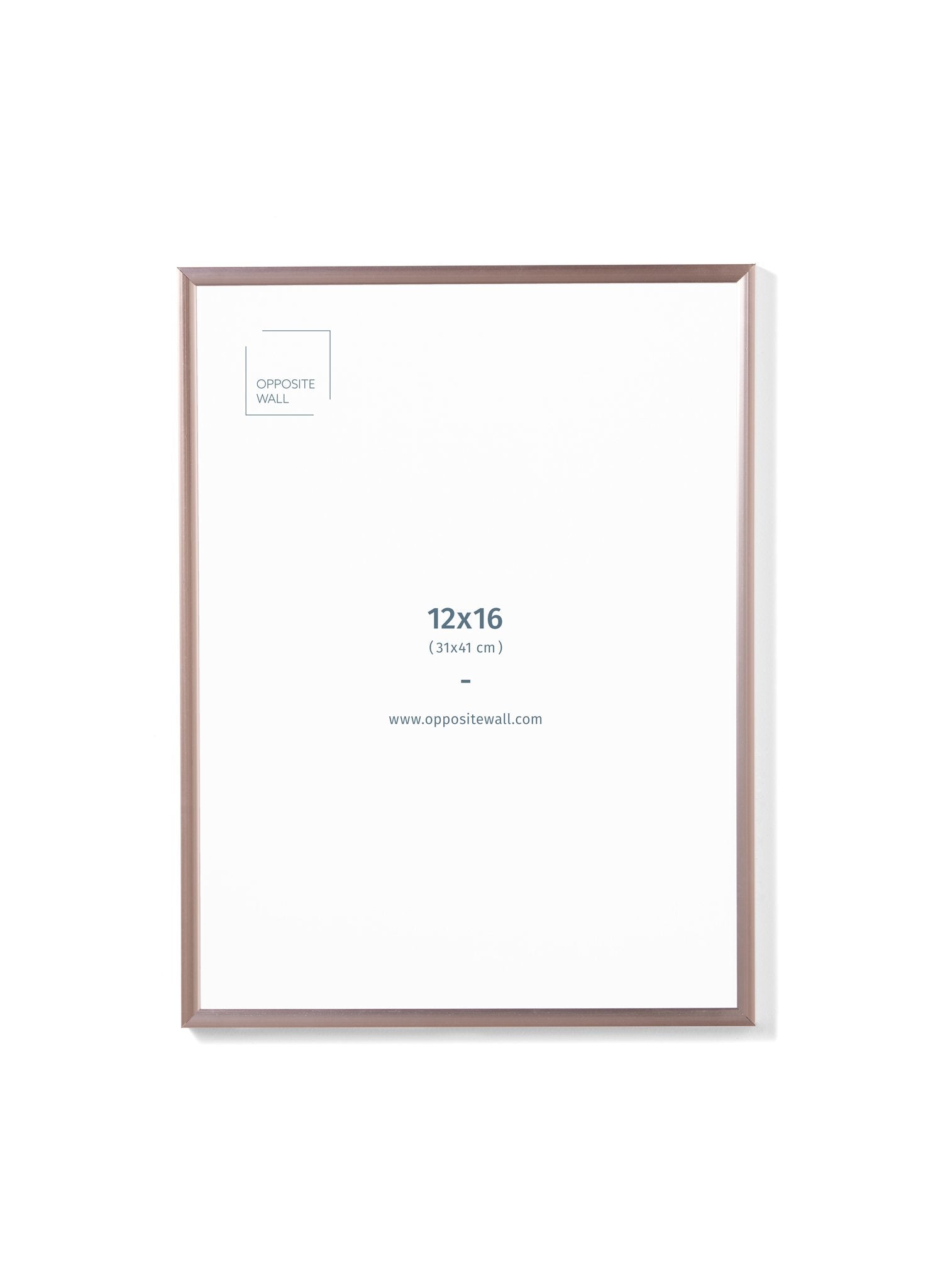 Scandinavian rose gold aluminum metal frame by Opposite Wall - Front of the frame - Size 12x16