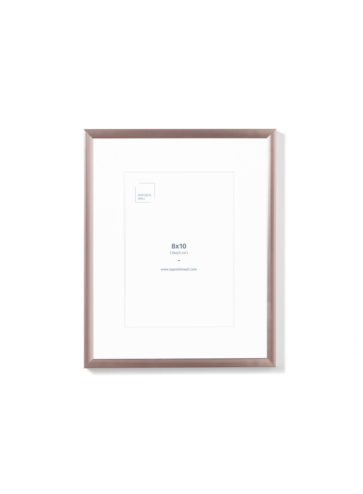Scandinavian rose gold aluminum metal frame by Opposite Wall - Front of the frame - Size 8x10