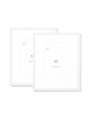 Scandinavian white aluminum metal frame duo by Opposite Wall - Front of the frame - Size 8x10 inches